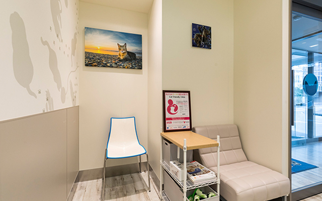 ゆったりとした猫さん専用の待合スペース